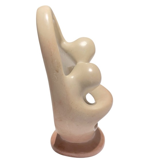 Hand-Carved African Soapstone Sculpture Kissing Lovers Abstract Art - Picture 5 of 9